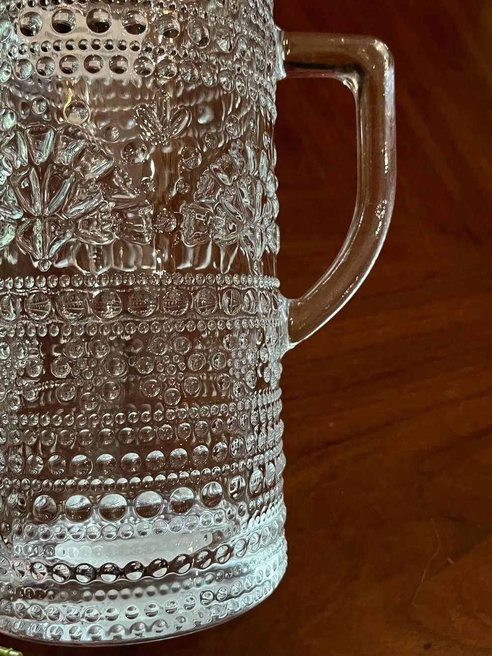 NWT The Pioneer Woman Channing Clear Glass Pitcher 35oz Vintage Hobnail Floral